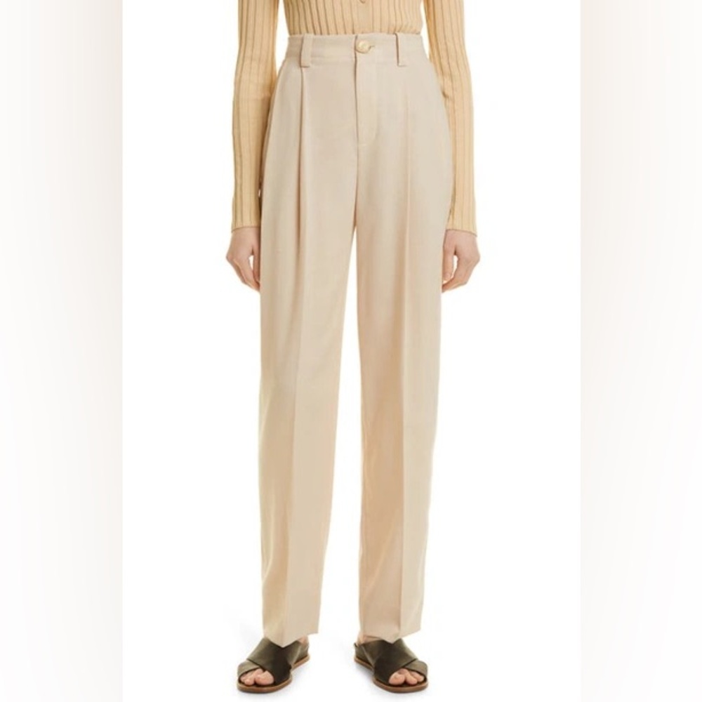 VINCE. Pleated Front Tapered High Waist Trousers